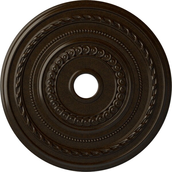 Ekena Millwork Cole Ceiling Medallion (Fits Canopies up to 9 1/8"), 25 3/8"OD x 3 3/8"ID x 1 3/8"P, Bronze CM25COBZS - main